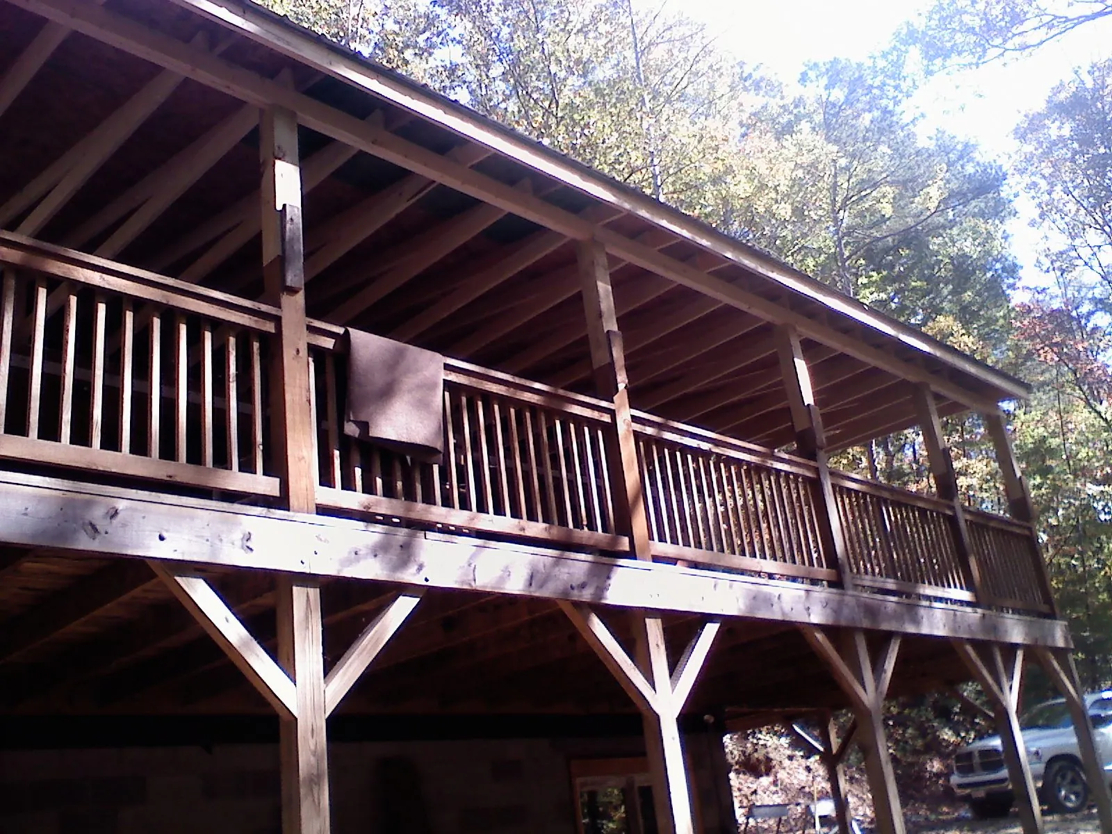 Timber framing under a new elevated porch and deck — Roof Leak Repair in Rolling Meadows by Roofing Brothers
